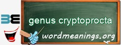 WordMeaning blackboard for genus cryptoprocta